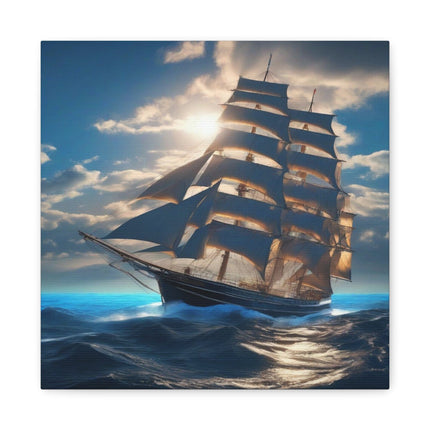 Journey of the Azure Mariner: Sunlit Sails Series Matte Canvas, Stretched, 1.25"