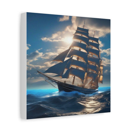 Journey of the Azure Mariner: Sunlit Sails Series Matte Canvas, Stretched, 1.25"