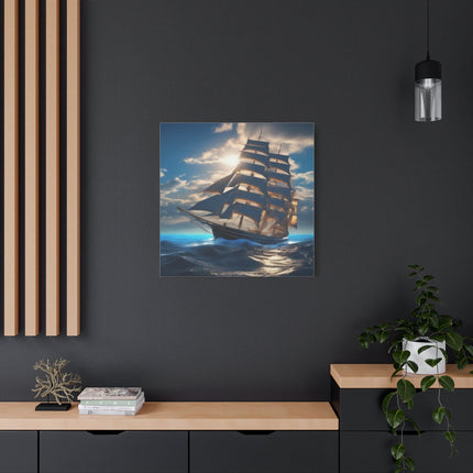 Journey of the Azure Mariner: Sunlit Sails Series Matte Canvas, Stretched, 1.25"