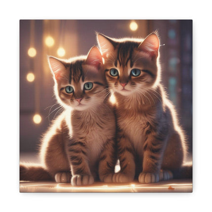 Feline Friendship in Enchanted Realms - Matte Canvas, Stretched, 1.25"