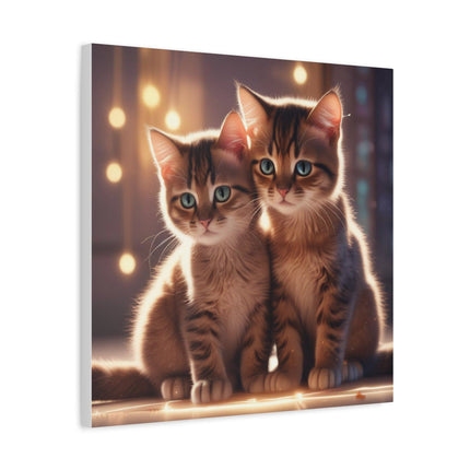 Feline Friendship in Enchanted Realms - Matte Canvas, Stretched, 1.25"