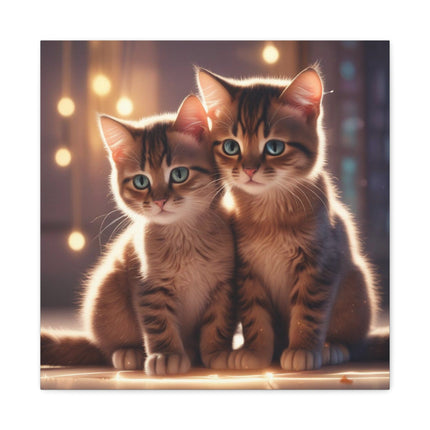 Feline Friendship in Enchanted Realms - Matte Canvas, Stretched, 1.25"