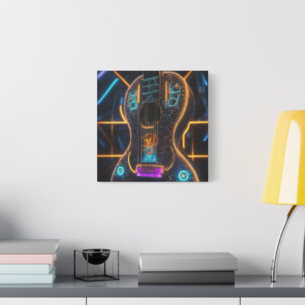 Neon Strings: The Cybernetic Symphony - Matte Canvas, Stretched, 1.25"